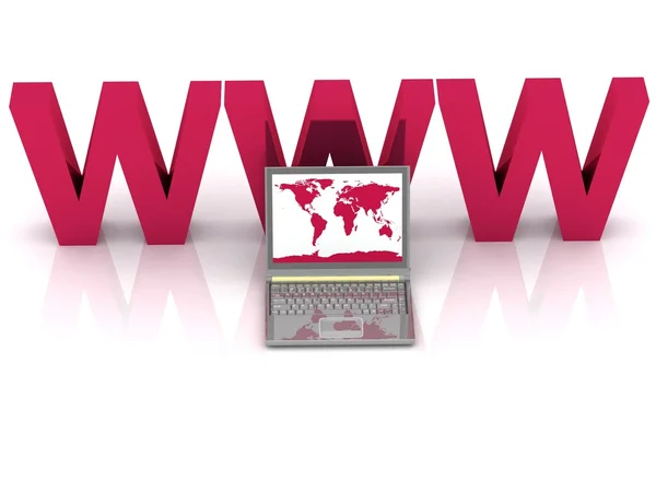 Laptop und WWW auf weißem Hintergrund — Stockfoto