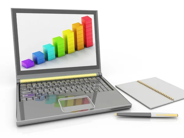 Laptop en anderen tools voor werk — Stockfoto