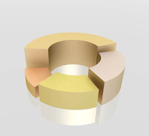 Diagrama circular 3D sobre fundo branco — Fotografia de Stock