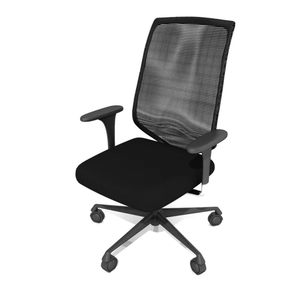 3D office armchair leather black — Stock Photo, Image