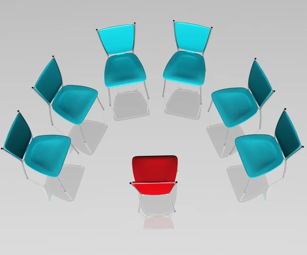 Groep van stoelen kost een half-ronde — Stockfoto