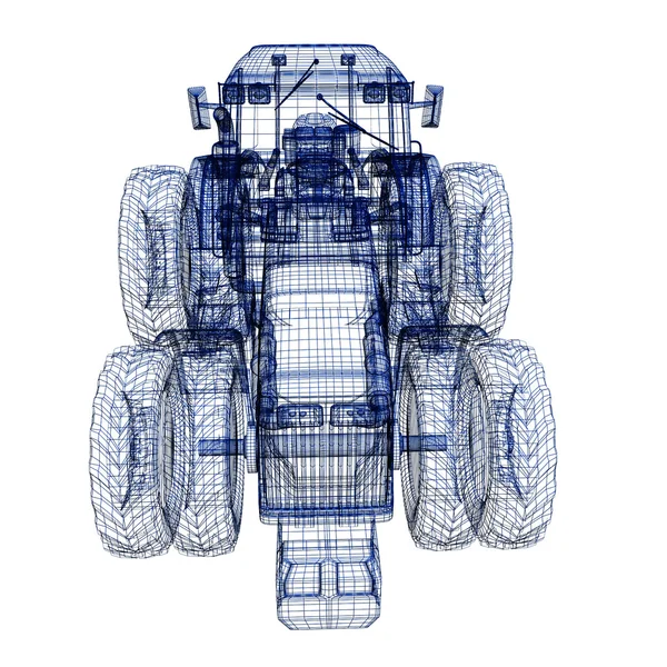 Traktor 3d-modell — Stockfoto
