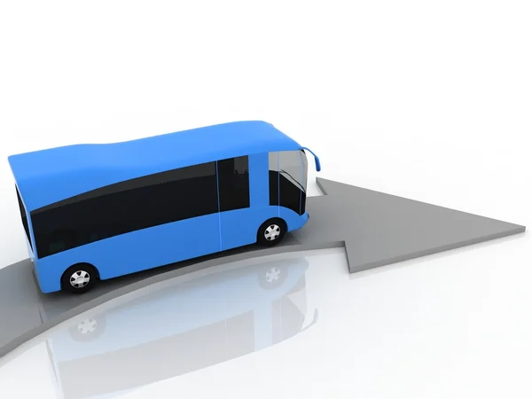 Pekare av riktningen av vinkar av buss — Stockfoto