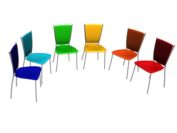 Grupp av stolar kostar en halvrund — Stockfoto