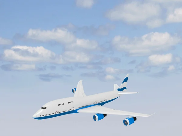 Passagerarplan flyger i himlen — Stockfoto