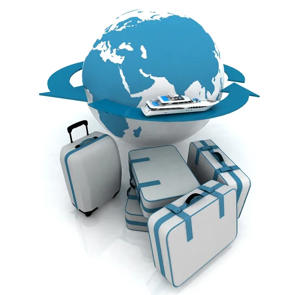 Luggage for a round-world voyage — Stock Photo, Image
