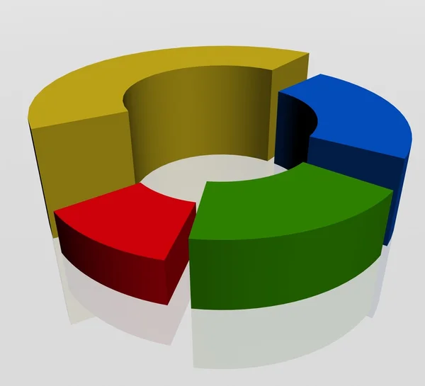 Diagrama circular 3D sobre fondo blanco — Foto de Stock
