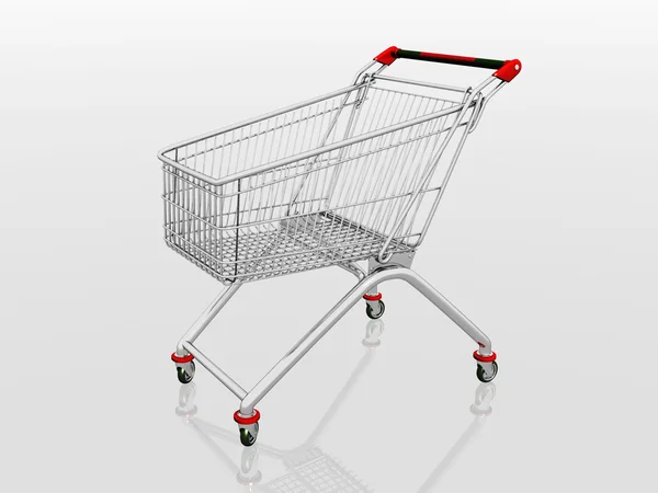 Empty shopping cart isolated on white background — Stock Photo, Image
