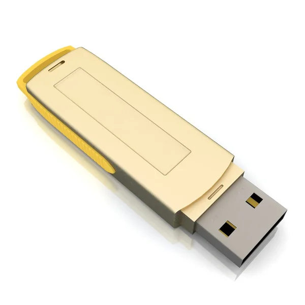 Unidad de almacenamiento USB aislada en blanco — Foto de Stock