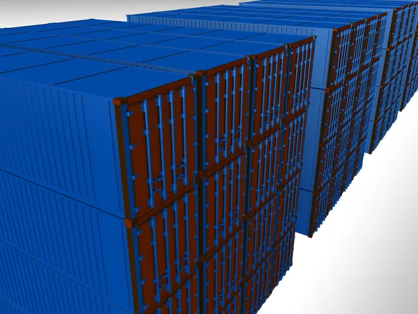 Uzavřený nákladní kontejnery — Stock fotografie