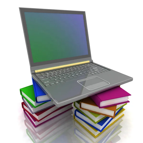 Computer and books — Stock Photo, Image