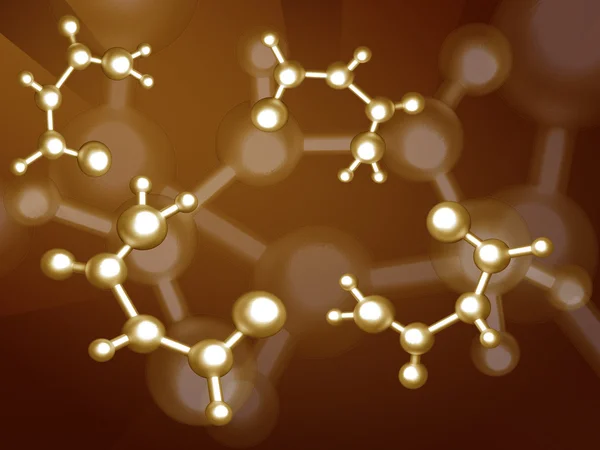 Gold molecules — Stock Photo, Image