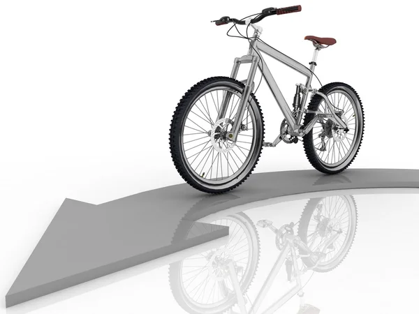 Pointer of direction of motion of bicycle — Stock Photo, Image
