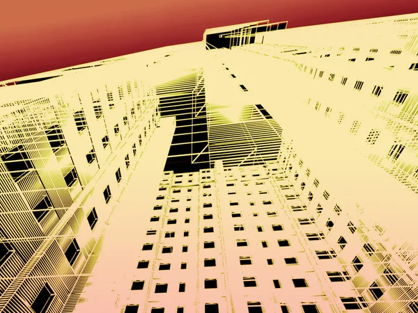 3D abstraktní moderní architektura — Stock fotografie