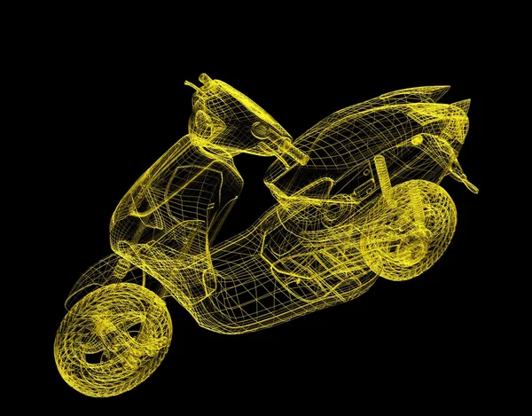 3D-retro scooter fiets — Stockfoto