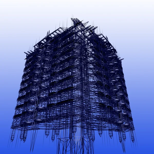 3D αφηρημένη μοντέρνα αρχιτεκτονική — Φωτογραφία Αρχείου