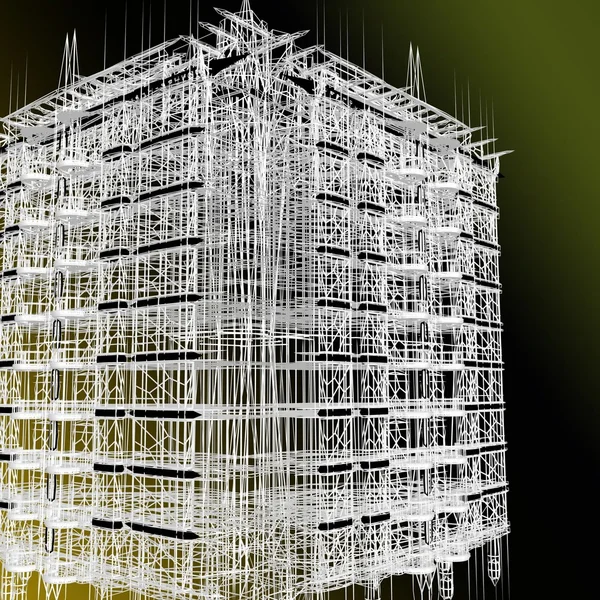 3D αφηρημένη μοντέρνα αρχιτεκτονική — Φωτογραφία Αρχείου