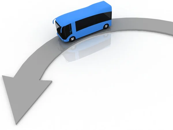Ponteiro de direção de movimento de ônibus — Fotografia de Stock