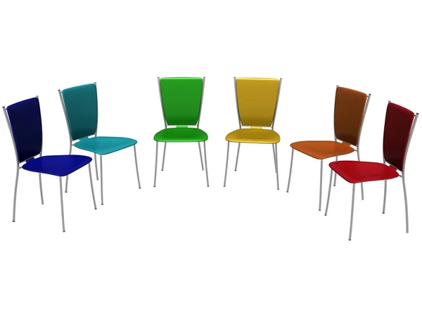 Group of chairs costs a half-round — Stock Photo, Image