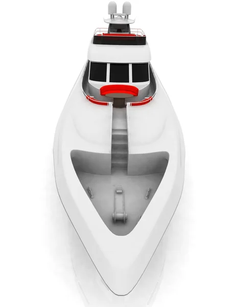 Белая яхта удовольствия — стоковое фото