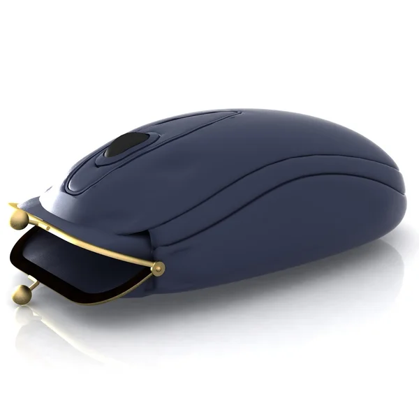 Hybrid of computer mouse and purse — Stock Photo, Image