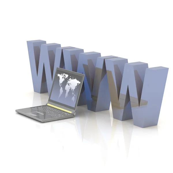 Laptop e WWW — Fotografia de Stock