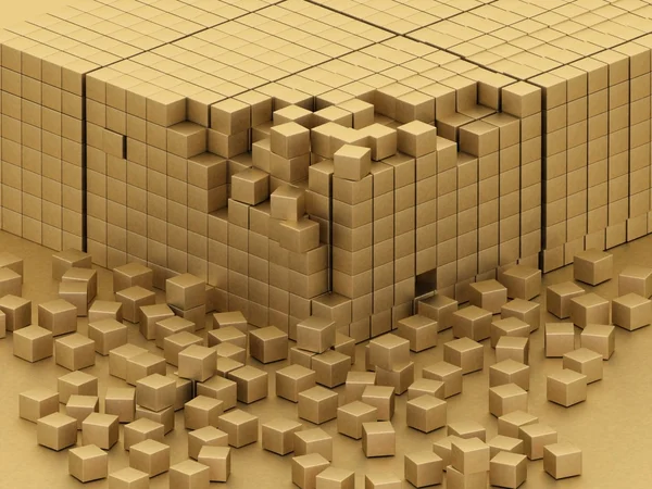 Assemblage endommagé de blocs d'or — Photo