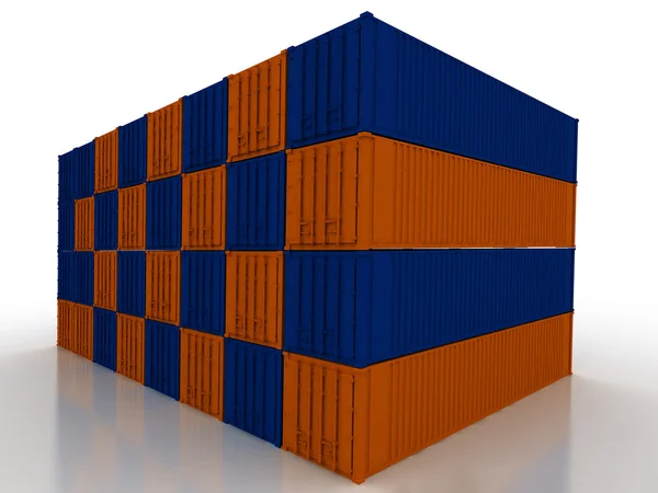 Gesloten cargo containers — Stockfoto