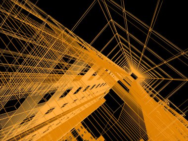 Abstract architectural 3D construction clipart