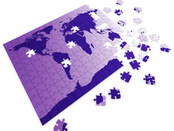Puzzle-Karte der Welt — Stockfoto