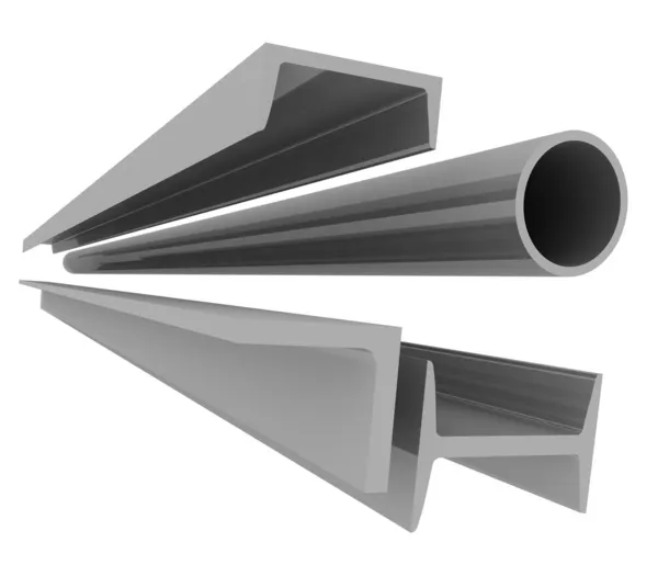 High technology background - steel profiles — Stock Photo, Image