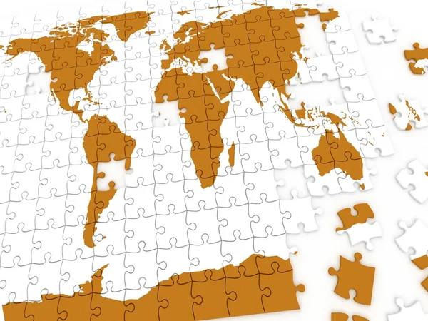 Mapa del rompecabezas del mundo —  Fotos de Stock