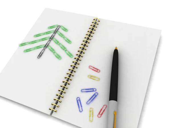 Quaderno e penna — Foto Stock