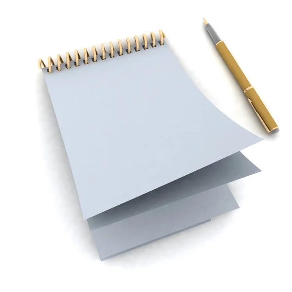 Cuaderno y pluma —  Fotos de Stock