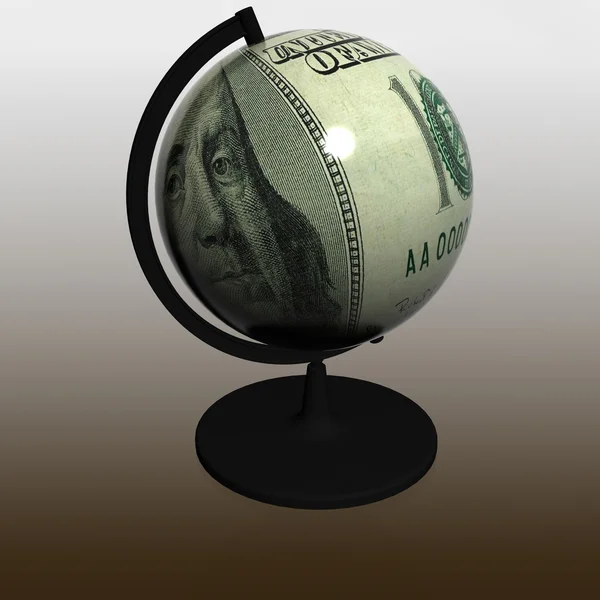 Долар як земної кулі — стокове фото