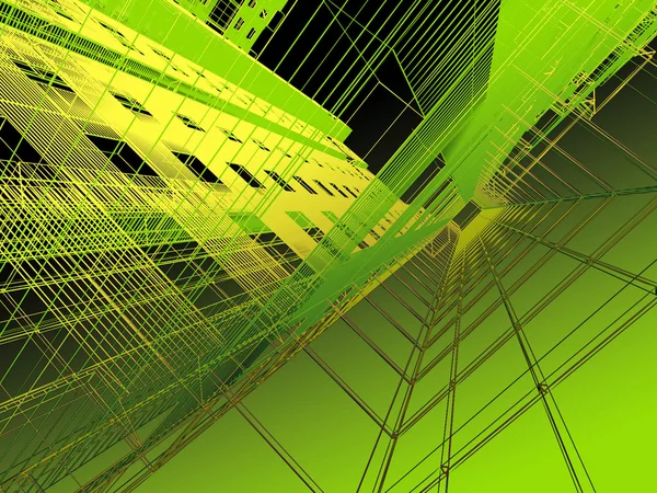 Abstraktní architektonických 3d konstrukce — Stock fotografie