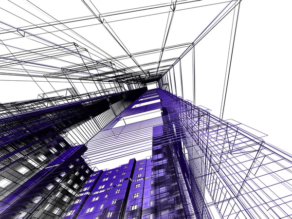 Abstrakt arkitektoniska 3d konstruktion — Stockfoto