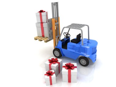 hediye kutuları ile forklift