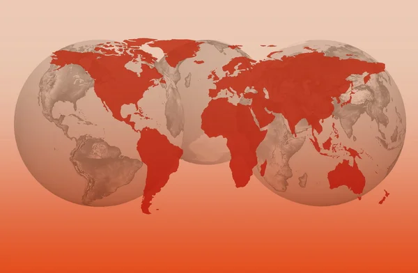 Mapa globalna z ziemi — Zdjęcie stockowe