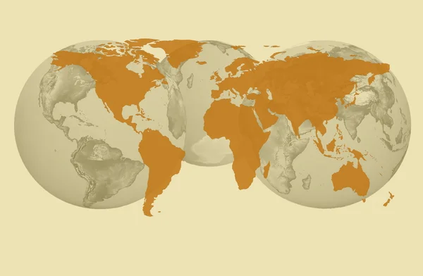 Planet earth ile global harita — Stok fotoğraf