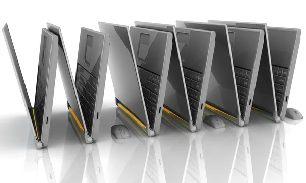 Laptops y mise como WWW — Foto de Stock