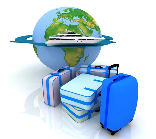 Luggage for a round-world voyage — Stock Photo, Image