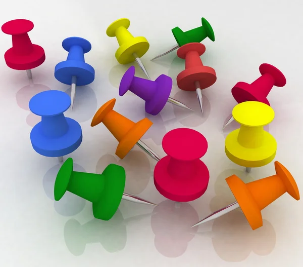 Colorful push pin collection — Stock Photo, Image