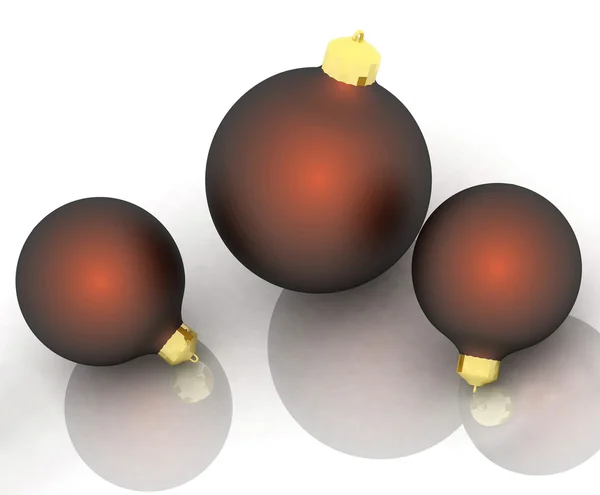 Tres bolas de Navidad — Foto de Stock