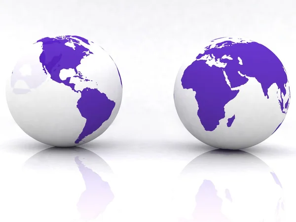 Deux globes de la Terre — Photo