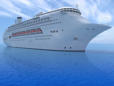 Luxury white cruise ship clipart