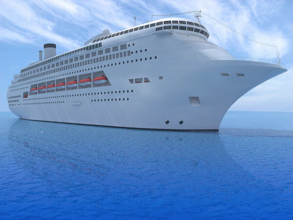 Luxury white cruise ship
