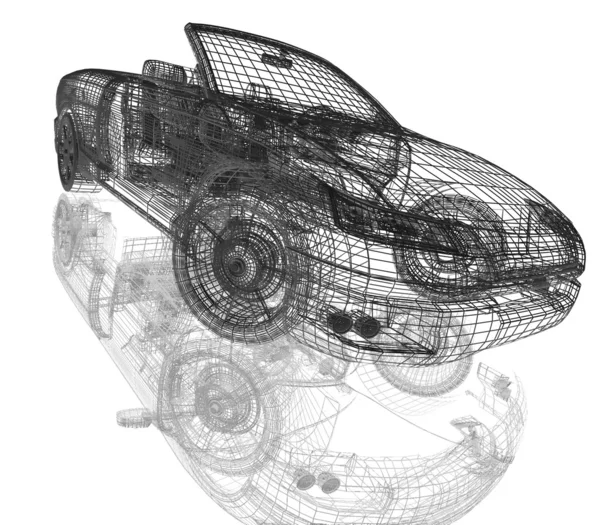 3D-model auto 's — Stockfoto