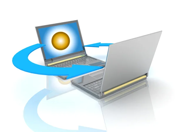 Laptops em fundo branco — Fotografia de Stock