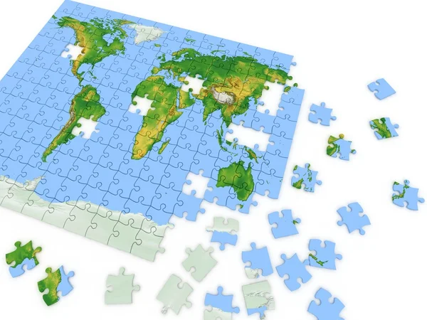 Puzzle map of the world — Stock Photo, Image